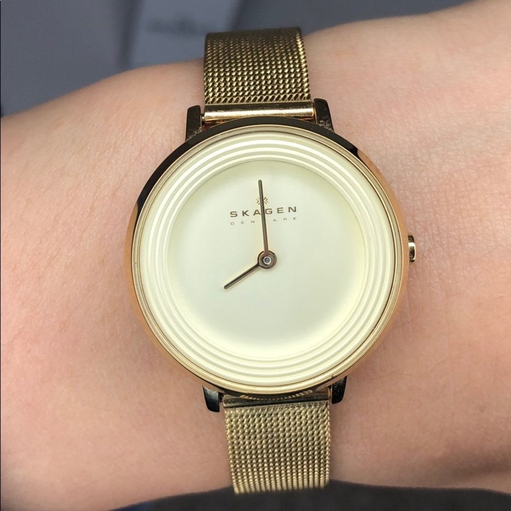 Skagen ditte gold tone stainless steel watch